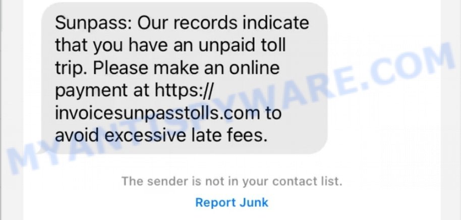 Invoicesunpasstolls.com text scam