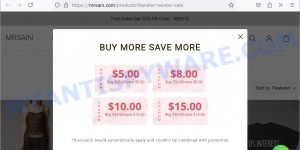 Mrsain.com fake Oodie Clearance Sale scam