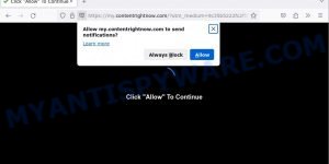 My.contentrightnow.com Click Allow To Continue scam
