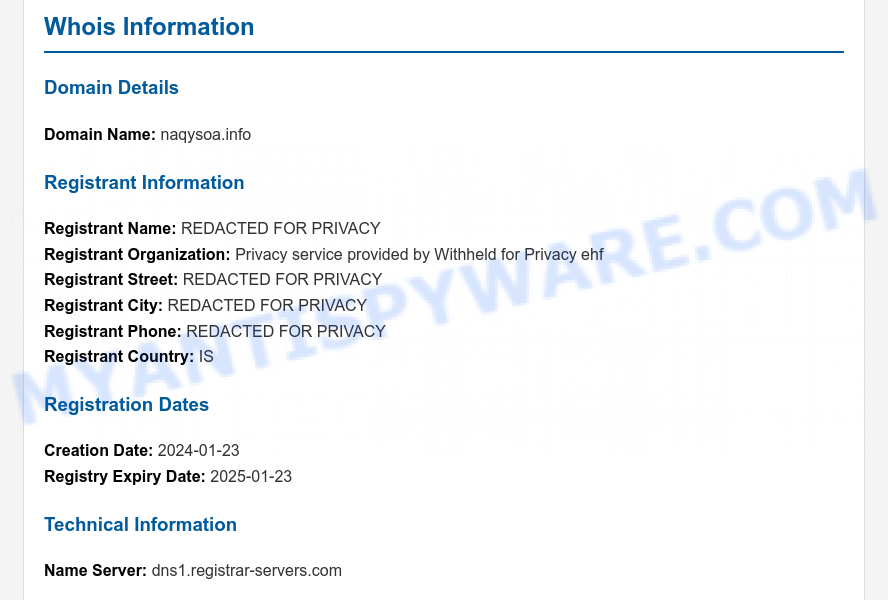 Naqysoa.info WHOIS Lookup
