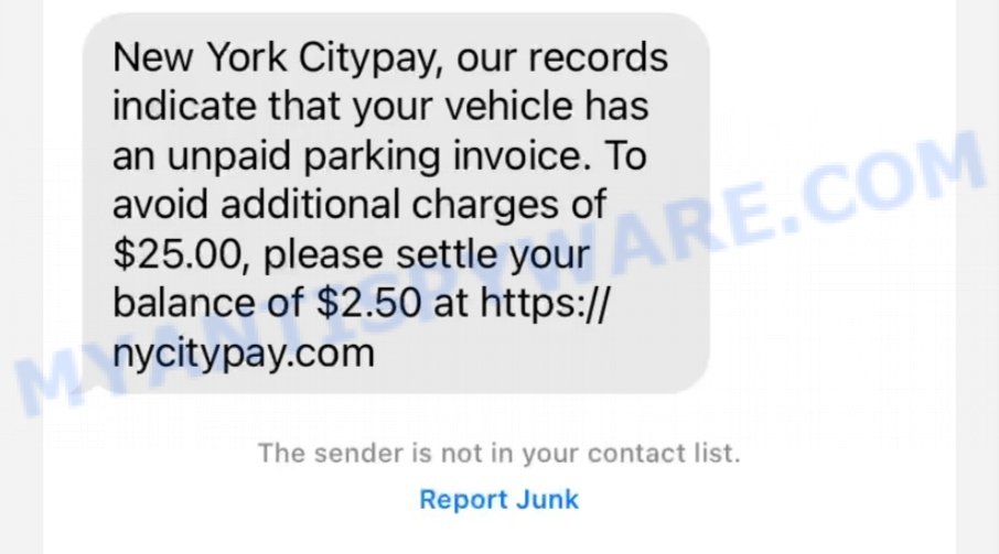 NyCityPay.com Text Scam