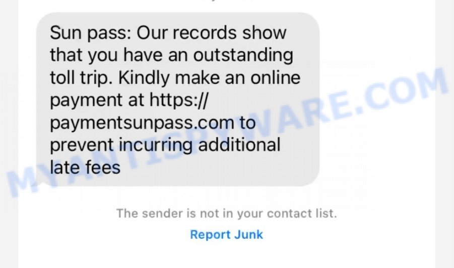PaymentSunPass.com text scam