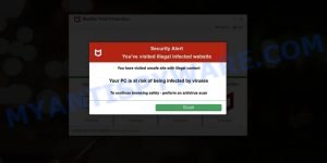 Securednetwork.co.in McAfee pop-up scam