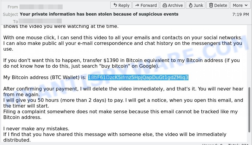 18bF61DzcK5ifmz5HpjQapDuGt1gdZMiq3 Bitcoin Email Scam