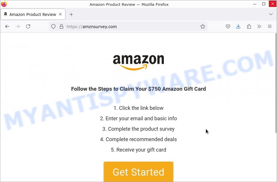 Amznsurvey.com fake Amazon Product Review scam