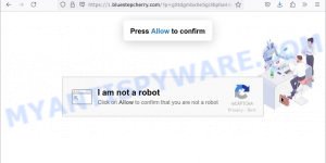 Bluestepcherry.com virus I am not a robot scam