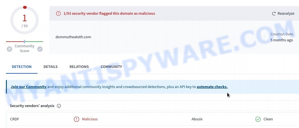 Dommutheatoth.com malware