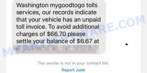 GoodToGo Unpaid Toll Invoice Text Scam