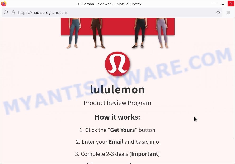 Haulsprogram.com Lululemon Reviewer scam