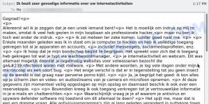 Ik bezit zeer gevoelige informatie over uw internetactiviteiten Email Scam