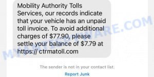 Mobility Authority Tolls Services Text Scam