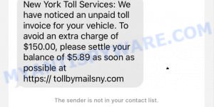 New York Toll Services text Toll scam