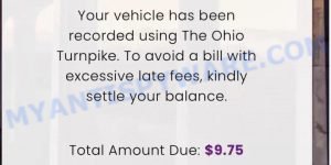 Ohioturnpiketoll.com text scam