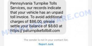 Paturnpiketollbill.com text scam