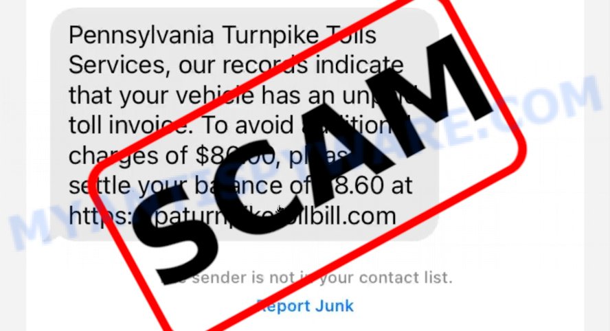 Pennsylvania Turnpike Tolls Services text Scam