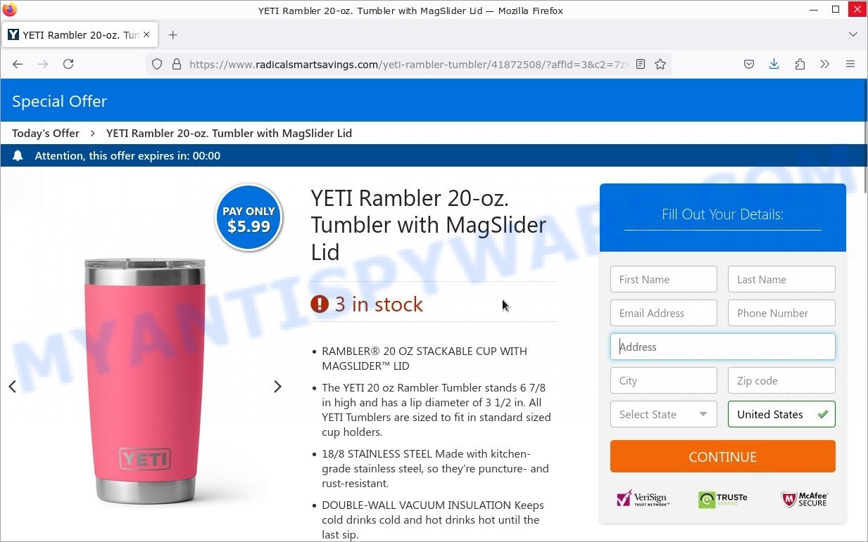 REI Yeti Tumbler Giveaway Scam