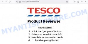 Tesreviewer.com fake Tesco Product Reviewer scam