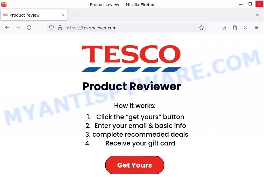 Tesreviewer.com fake Tesco Product Reviewer scam