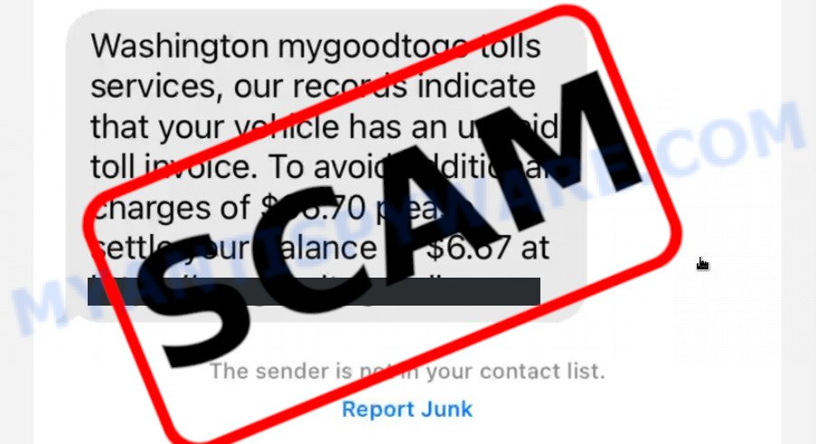 Washington GoodToGo Tolls Services text scam