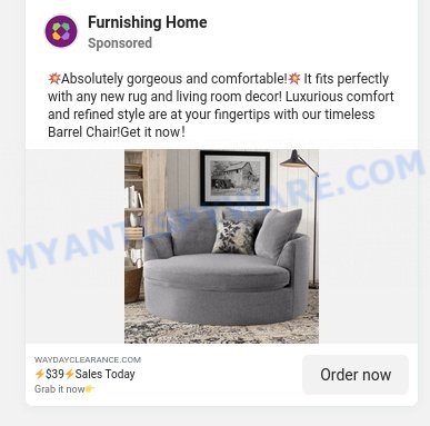 Fake $39 Wayfair Martin Wide Barrel Chair Sale Facebook Scam