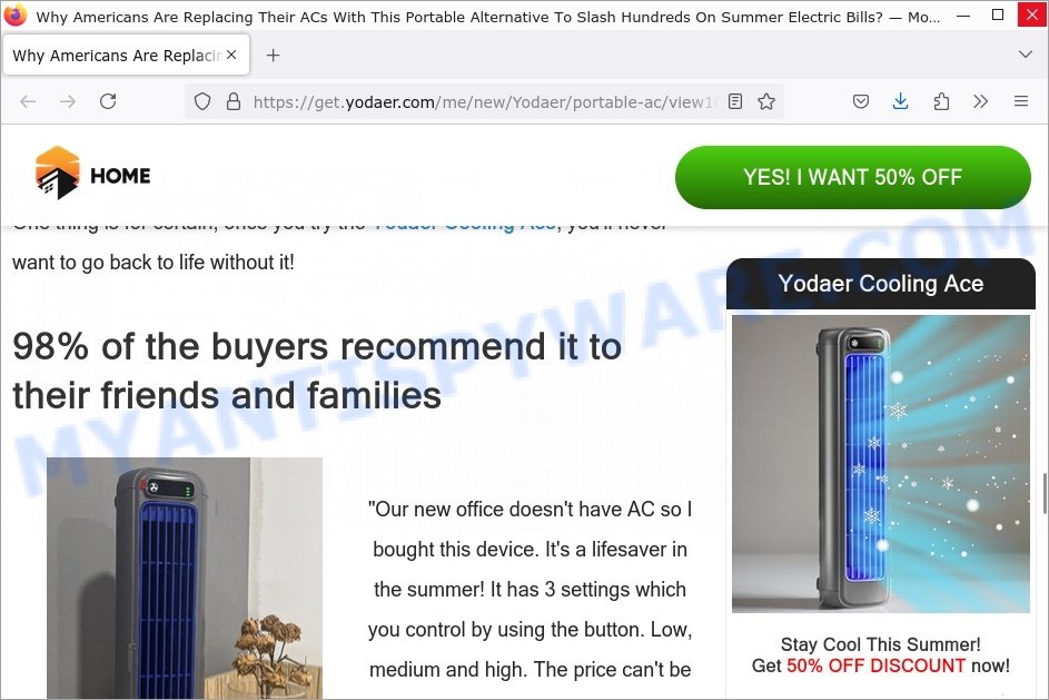 Yodaer Cooling Ace scam fake reviews