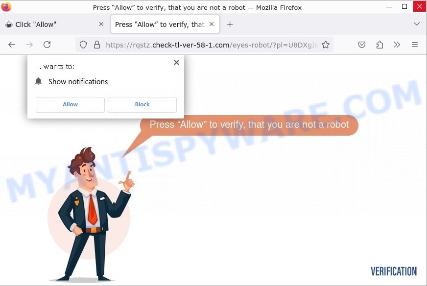 Check-tl-ver-58-1.com virus Press Allow to verify scam