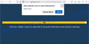 Glitudra.com click Allow scam