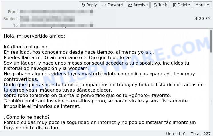 Hola, mi pervertido amigo Scam