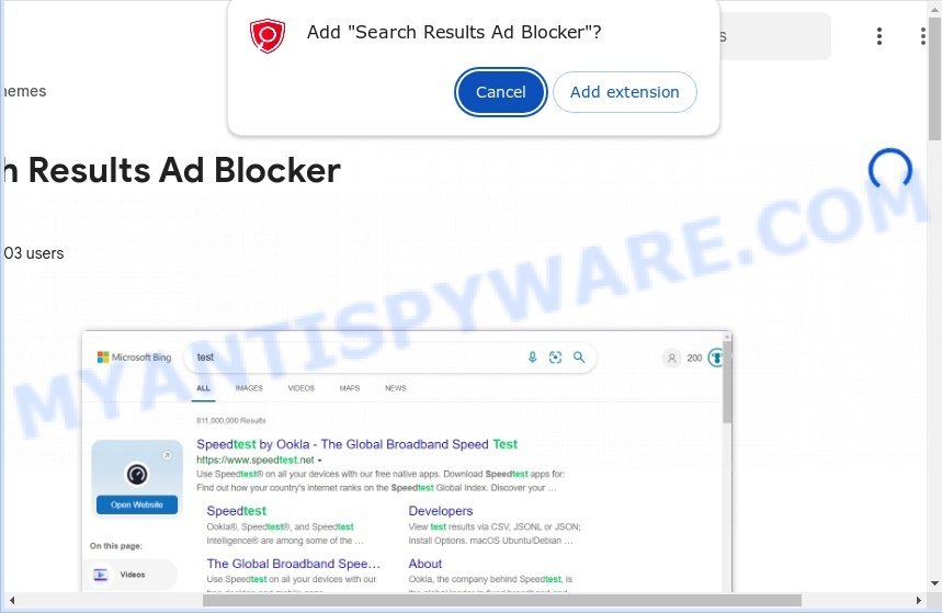 Search Results Ad Blocker hijacker