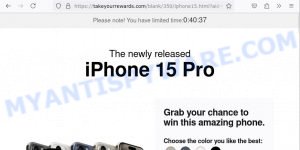 Takeyourrewards.com iPhone 15 Pro scam