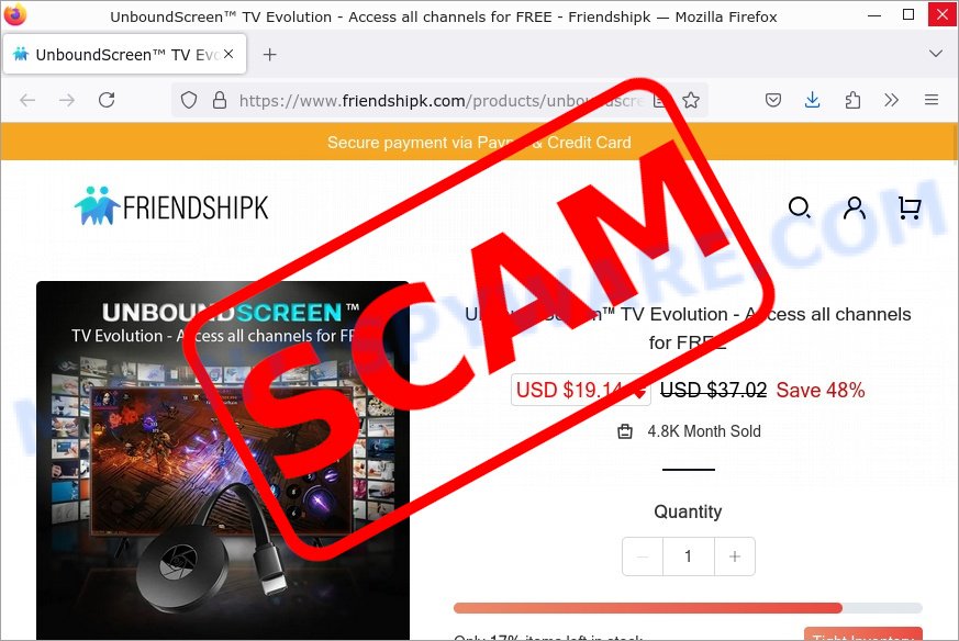 UnboundScreen TV Evolution box scam