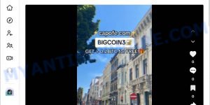 capofe com BIGCOIN3 TikTok promo code scam