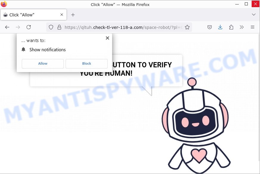 check-tl-ver-118-a.com virus Click Allow scam