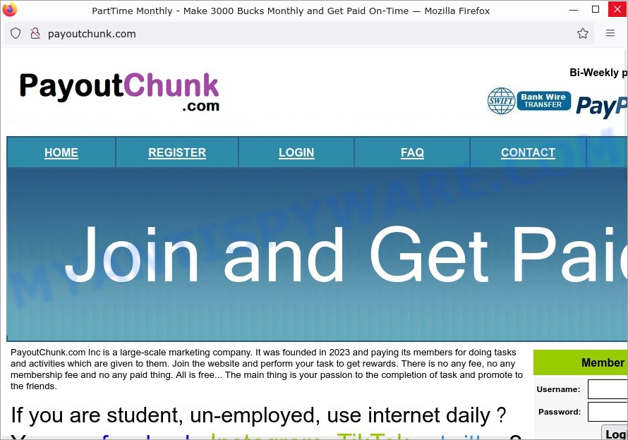 Don’t Be Fooled: Payoutchunk.com Task Scam